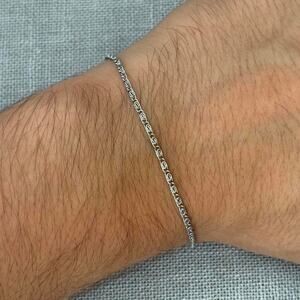 Classic silver paperclip thin chain